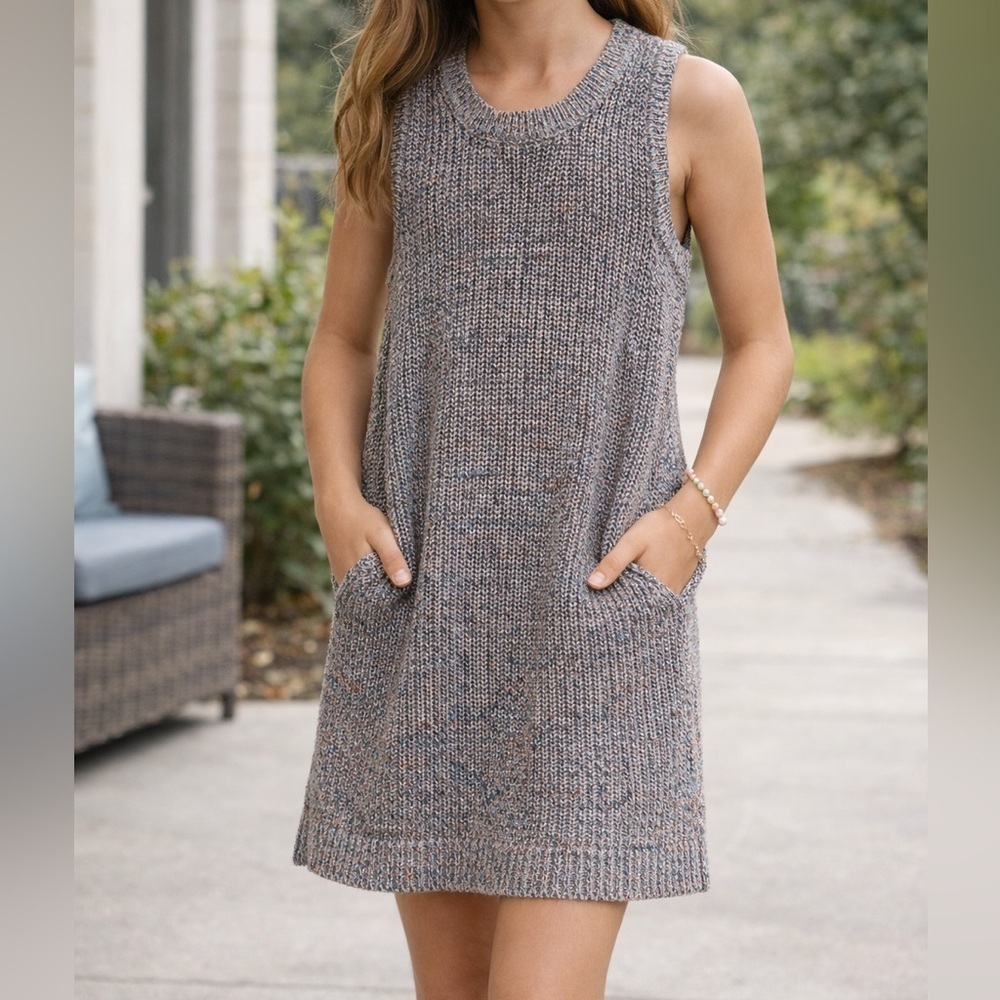 Ella Moss Sleeveless Knit Dress | Junior Small | Marled Multicolor